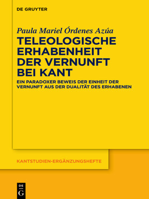 cover image of Teleologische Erhabenheit der Vernunft bei Kant
